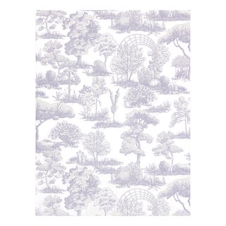 The House of Scalamandré Garden Toile Wallpaper, Lavender For Sale