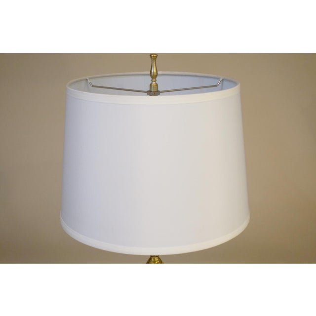1920s French Art Nouveau Neo Classic Green Banded Onyx Marble Brass Table Lamp For Sale - Image 10 of 11