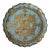 1940s Italian Florentine Turquoise & Gold Gilt Round Tray For Sale