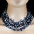 Ajd Elegant Peacock Keshi Pearl Three Strand Necklace For Sale - Image 4 of 6