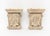 Pair of Neoclassical Carved Wood Wall Brackets, cream painted with acanthus leaf motif. 10" H x 8.5" W x 6.25" D....