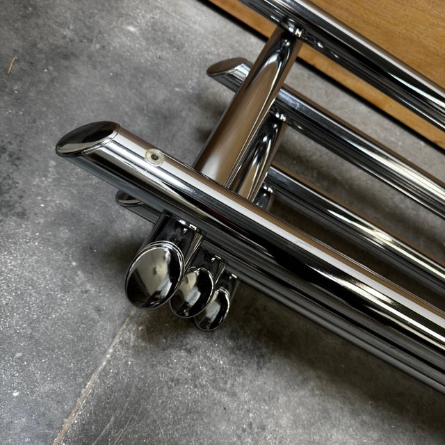 Metal Smoked Glass Coffee Table with Chromed Metal Tubes, 1970s For Sale - Image 7 of 18
