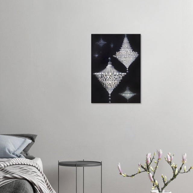 Modern Modernist Phosphorescent Chandelier Print on Canvas For Sale - Image 3 of 5