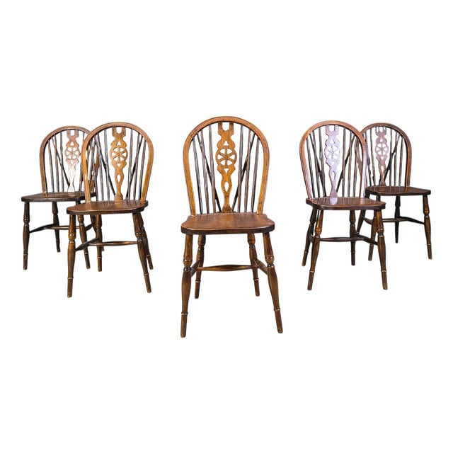 Vintage Dining Chairs from Ercol, 1950s, Set of 5 For Sale