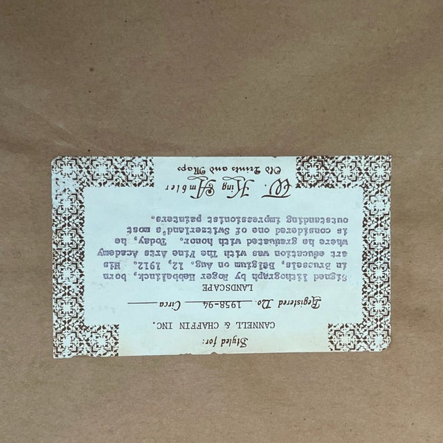 Green Vintage Impressionist Landscape Print Signed and Numbered 40/150 by Roger Hebbelinck (Belgium), Framed For Sale - Image 8 of 11