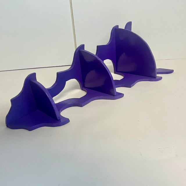 Amethyst 1950s Americana Folk Art Boho Chic Wall-Mounted Corner Shelf, Newly Painted. For Sale - Image 8 of 9