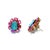Baroque Bochic “Capri” Vintage Opal & Multi Ruby Earrings Set In 18K Gold & Silver For Sale - Image 3 of 6