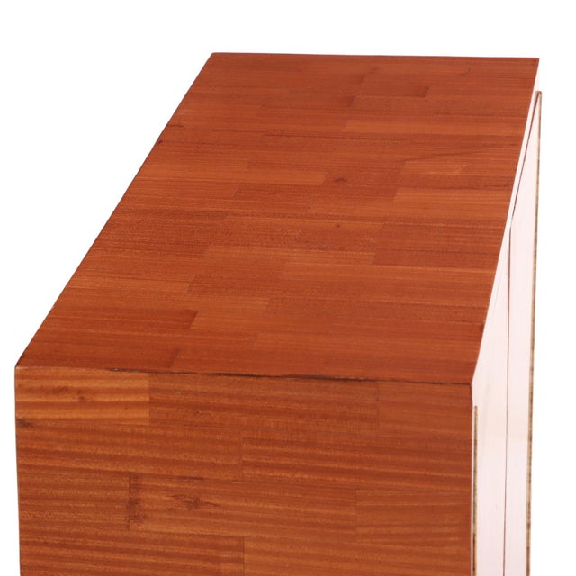 Early 21st Century Two Door Mahogany Parquet Cabinet, in the Manner of Jean-Michel Frank For Sale - Image 5 of 8