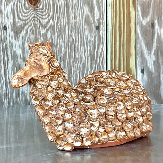 Ceramic Vintage Boho Slab Built Pottery Camel For Sale - Image 7 of 9