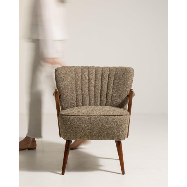 Mid-Century Modern Shellback Upholstered Armchair, Antique, Denmark, Circa 1940 For Sale - Image 11 of 13