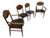 Offered here is a stunning set of four Mid-Century Modern walnut dining chairs from the highly sought-after Delineator...