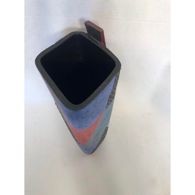 Memphis Styled, Ceramic Art Vase, Signed Madelyn T. For Sale - Image 6 of 8