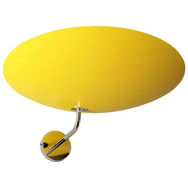 Not Yet Made - Made To Order Pierre Disderot Model #2059 Large Perforated Wall Lamp in Yellow & Chrome For Sale - Image 5 of 5