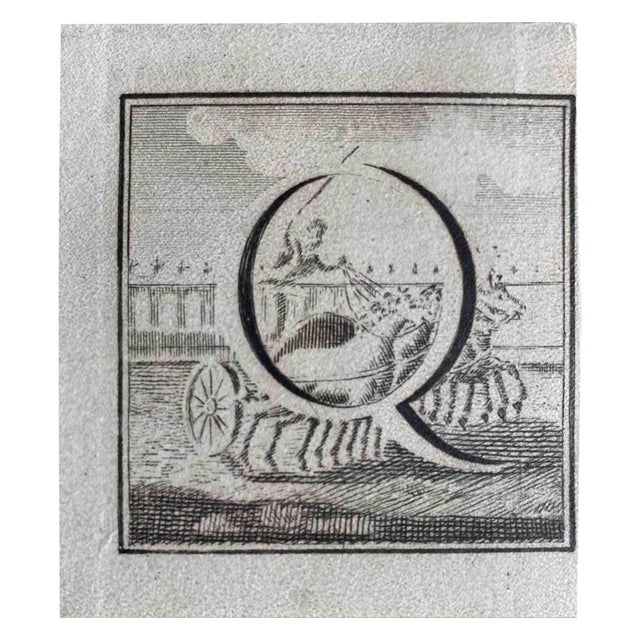 Antiquities of herculaneum - letter of the alphabet q, from the series "antiquities of herculaneum", is an original...