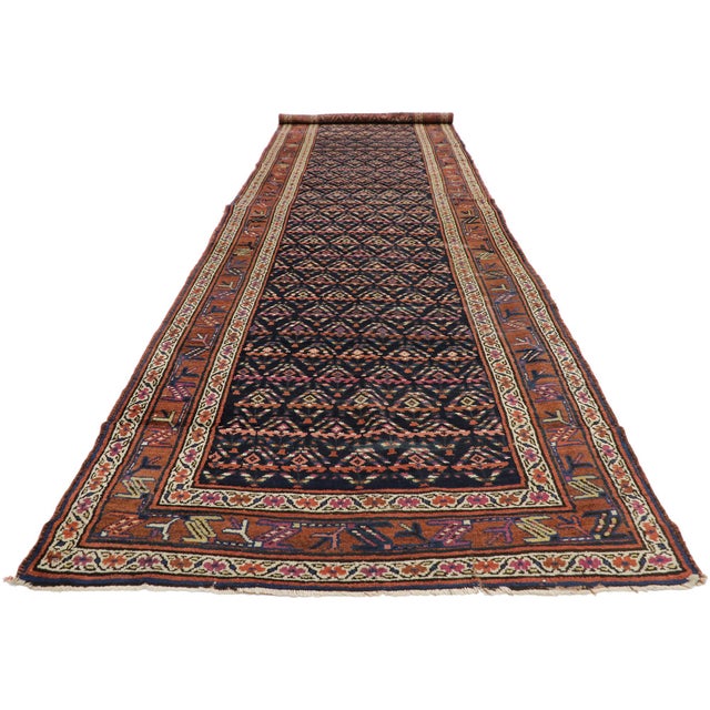 Mid-Century Modern Late 19th Century Caucasian Shirvan Rug Runner, 03'07 X 13'02 For Sale - Image 3 of 12