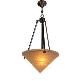 Late 20th Century French Art Deco Style Pendant Light by Vianne For Sale