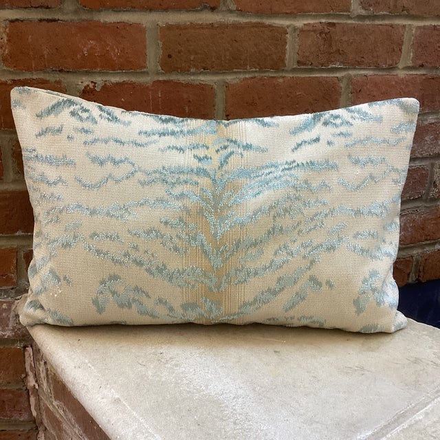 2020s Pair of Cowtan & Tout Lumbar Pillows in Blue Tiger With Down Inserts For Sale - Image 5 of 7