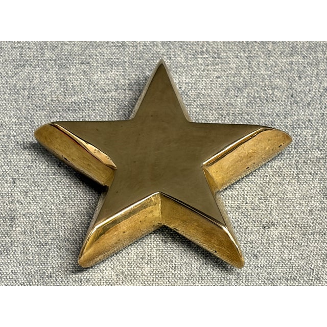 Heavy Brass Star Paperweight For Sale - Image 4 of 6