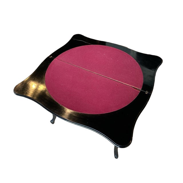 1900 - 1909 Rococo Ebonized Game Table Circa 1900 For Sale - Image 5 of 9