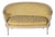 French Louis XVI Style Painted Canapé with Yellow Damask Upholstery, 20th Cent For Sale
