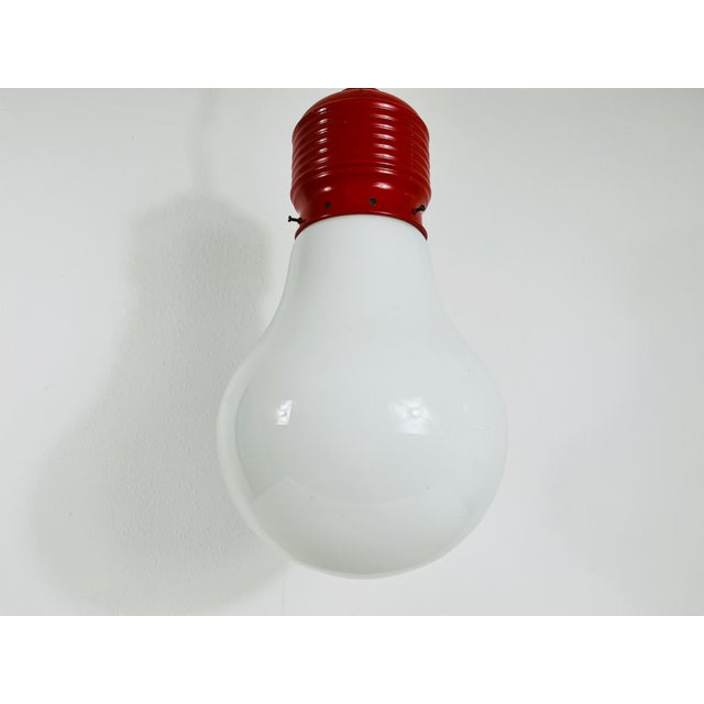 Mid-Century Modern Red "Bulb" Pendant Light by Ingo Maurer For Sale - Image 3 of 7