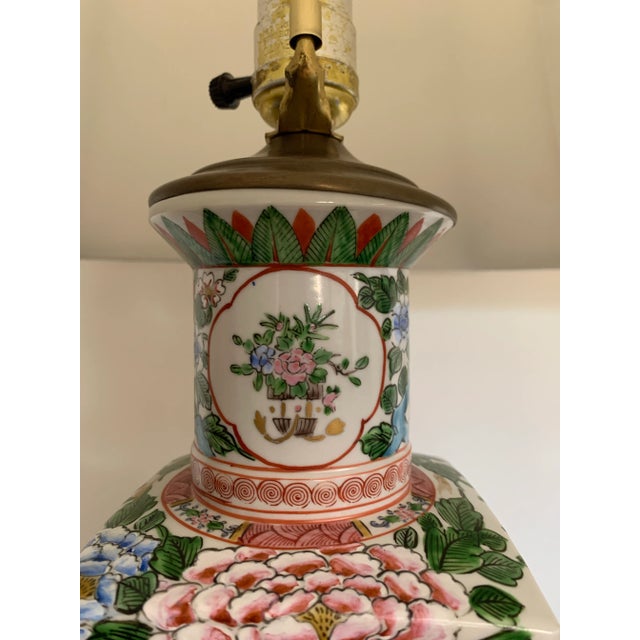 Chinoiserie Famille Verte Table Lamps - A Pair For Sale - Image 10 of 12