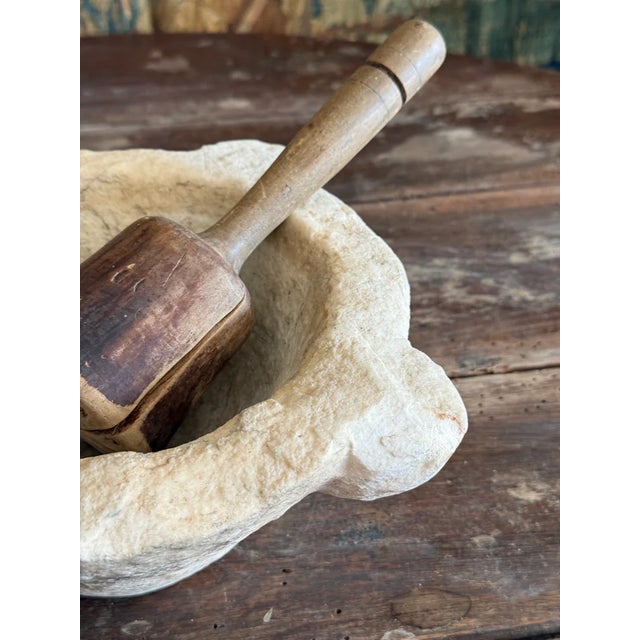Antique French Marble Mortar & Pestle For Sale - Image 4 of 5