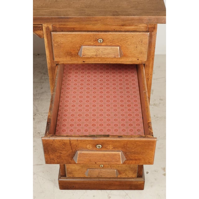 Early 20th Century Early 20th century Industrial Style Wood Double Sided Desk For Sale - Image 5 of 11