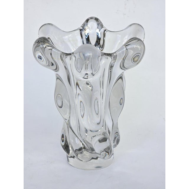 Mid-Century Modern Vintage French Blown Glass Vase, 1950s For Sale - Image 3 of 9