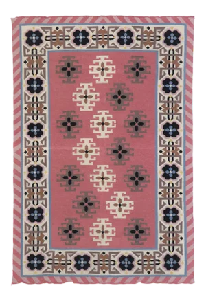 Vintage Romanian Geometric Kilim Rug - 04'00 X 05'11