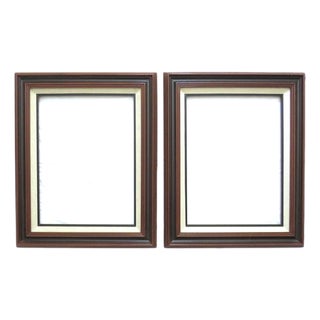 Pair of Dark Wood Picture Frames Fits 12" X 16" Rabbet Opening For Sale