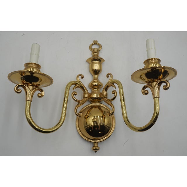 Age: Approx: 30 Years Old Details: Ready To Be Wired & Installed By Your Electician Colonial Style Polished Solid Brass 18...