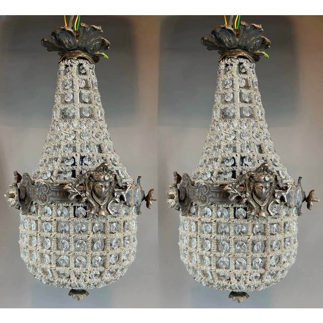 1960s Artisan Louis XVI Charcoal Bronze Chandeliers-Pair For Sale - Image 18 of 18