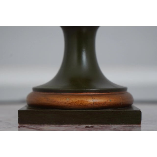 Gold Capitel Wood Paint Decorated Urn Lamps - a Pair For Sale - Image 8 of 11