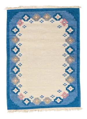 Vintage Scandinavian Style Flat Weave Kilim Rug