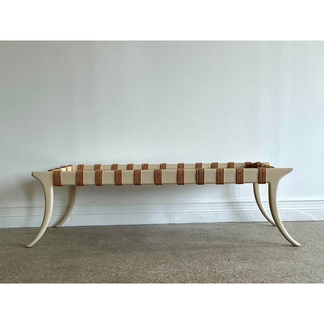 Vintage Saber Leg Bench For Sale In West Palm - Image 6 of 12