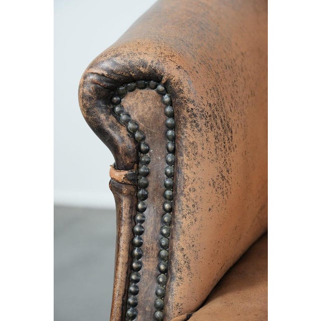 Vintage Club Chair in Sheepskin Leather For Sale - Image 10 of 13