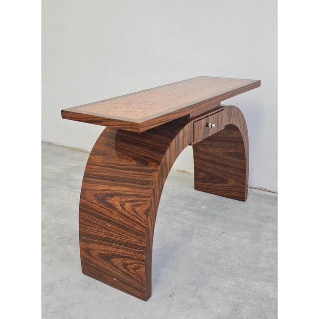Austrian Art Deco Console Table in Walnut Veneer, 1950s For Sale - Image 10 of 13