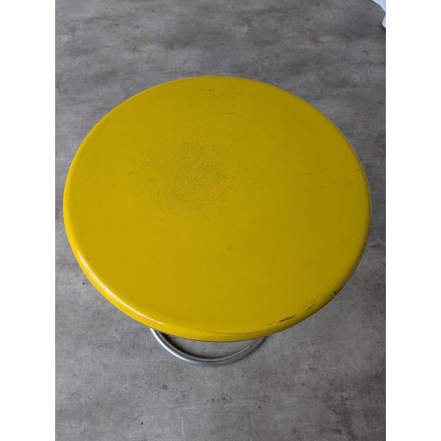 Vintage Bauhaus Yellow Bar Table in Chrome, 1970s For Sale - Image 13 of 18