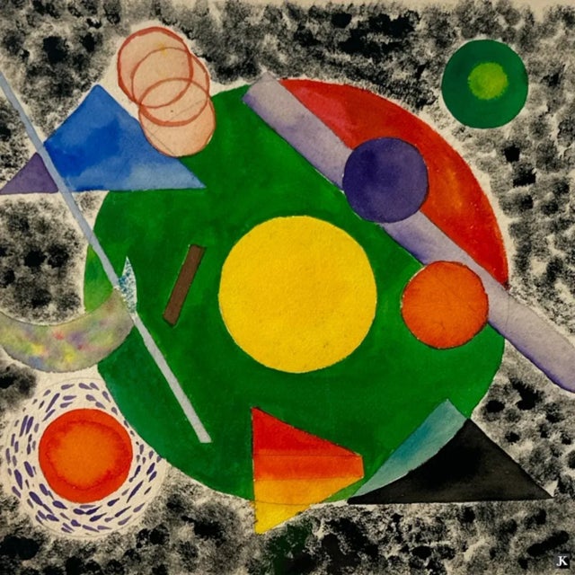 After Kliun Ivan Vasilievitch (Russian 1873-1943) watercolor on paper. No apparent signature. Presented in a black painted...