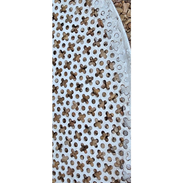 Small Tripod Side Table in Perforated Wrought Iron with White Lacquer by Mategot Mathieu, 1950 For Sale - Image 9 of 10