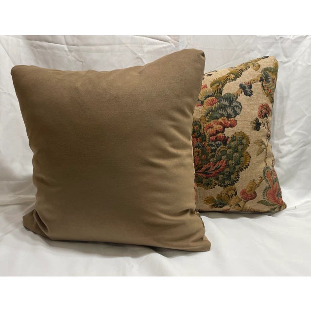 2020s Pair of Pillow Covers Made With a Vintage Linen Print Fragment For Sale - Image 5 of 8