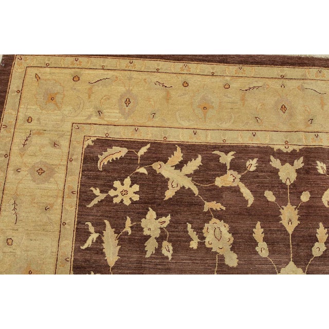Ziegler Rug 9'11'' X 13'7'' Brown Wool Traditional Hand-Knotted Oriental Carpet For Sale In Philadelphia - Image 6 of 12