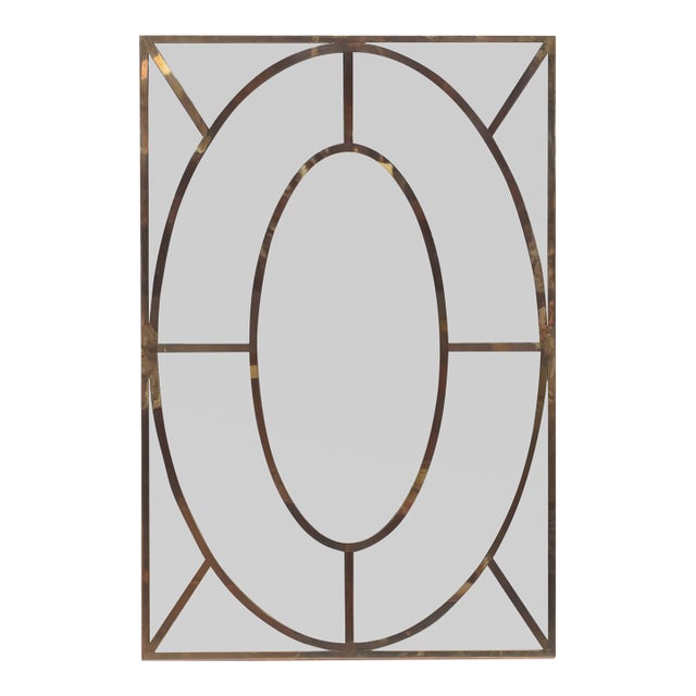Late 20th Century Indoor Outdoor Designer Mirror Custom Stainless Steel Full Back, Framed For Sale