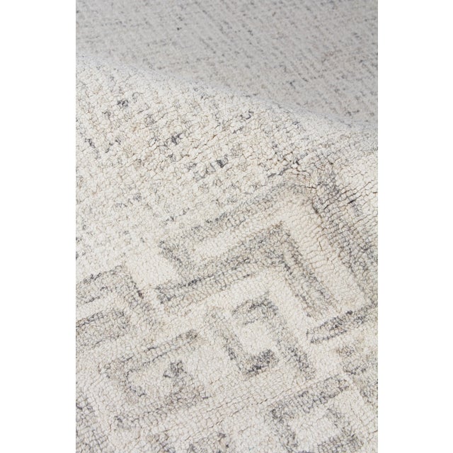 Exquisite Rugs Melbourne Hand Loom Wool & Cotton Gray - 8'x10' For Sale - Image 4 of 8