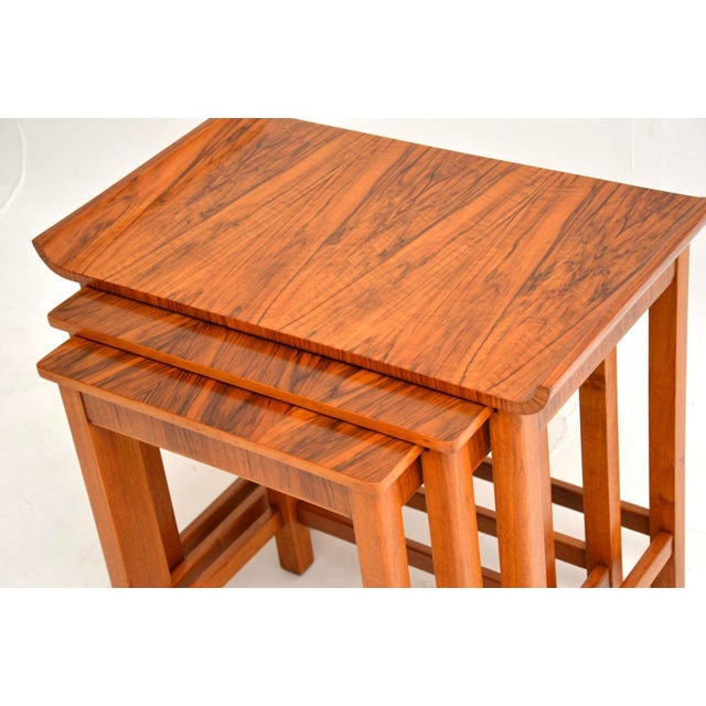 Art Deco Walnut Nesting Tables, 1930s, Set of 3 For Sale - Image 10 of 11