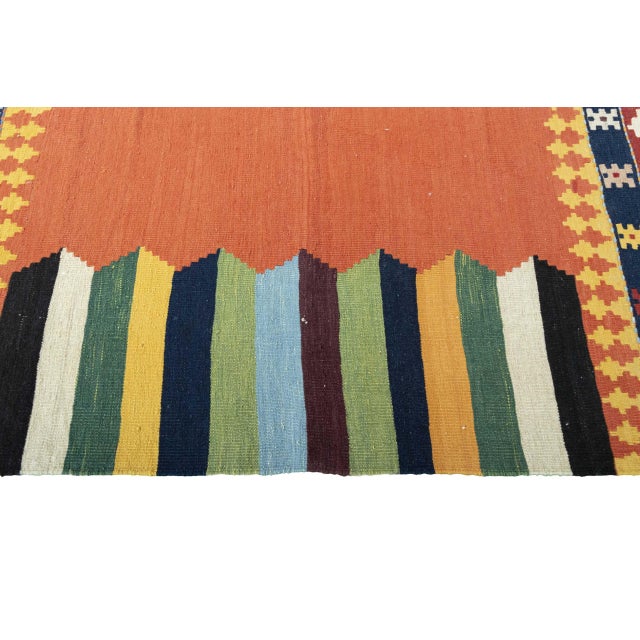 Handwoven Designer Kilim Rug For Sale - Image 6 of 8