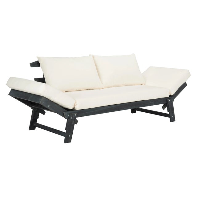 Modern Modern Contemporary Daybed in Dark Slate Grey & Beige For Sale - Image 3 of 11