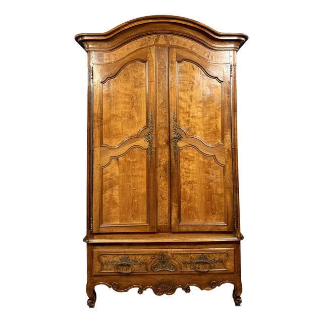 Louis XV Provençal Wardrobe in Walnut and Marquetry, 1750 For Sale