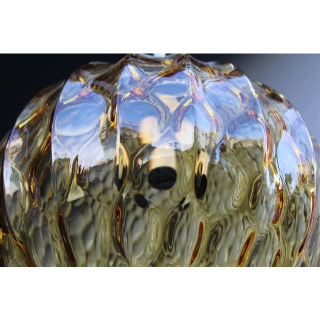 Mid-Century Modern Italian Murano Brass Chandelier from Venini, 1950s For Sale - Image 3 of 16